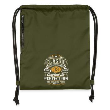 33. Geburtstag - Turnbeutel aus Recycling-Material - military Green - Vorne