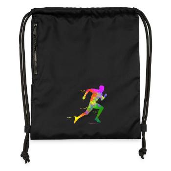 Demi-marathon runner sprint triathlète Finisher - Sac à cordon en polyester recyclé - noir - Devant
