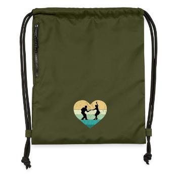 I love Rock'n Roll Tanzpaar Retro Herz - Turnbeutel aus Recycling-Material - military Green - Vorne
