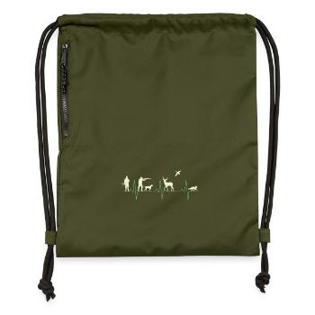 Jäger Herzschlag für die Jagd - Turnbeutel aus Recycling-Material - military Green - Vorne
