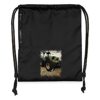 Deutz Traktor Kraftpaket - Traktor Power Pack - Turnbeutel aus Recycling-Material - Schwarz - Vorne