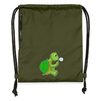 Turtle Soap Bubbles - Gymsac made from recycled material - military green - Front