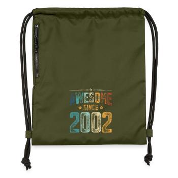 2002 Born Birthday Year of birth - Gymsac made from recycled material - military green - Front