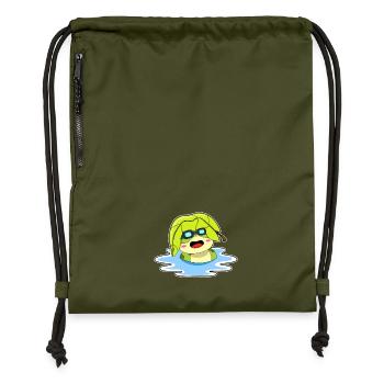 Frosch Sonnenbaden - Turnbeutel aus Recycling-Material - military Green - Vorne