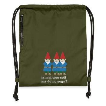 gartenzwerge bayerisch - Turnbeutel aus Recycling-Material - military Green - Vorne