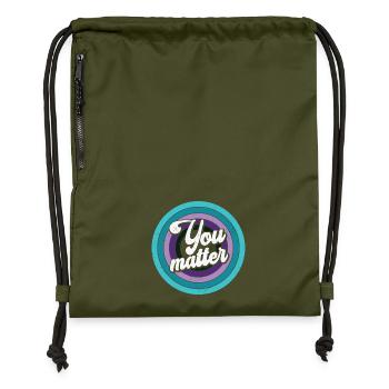 Vous êtes important - Vous comptez - Sac à cordon en polyester recyclé - military green - Devant