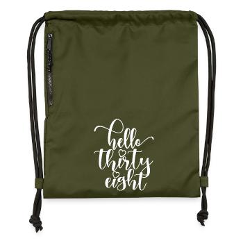 Bonjour Trente Huit Mignon Anniversaire de 38 ans - Sac à cordon en polyester recyclé - military green - Devant