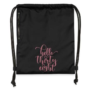 Bonjour Trente Huit Mignon Anniversaire de 38 ans - Sac à cordon en polyester recyclé - noir - Devant