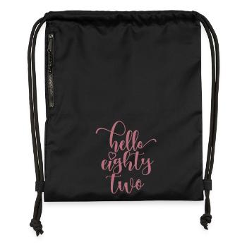 Bonjour Quatre-vingt-deux mignon anniversaire de 82 ans - Sac à cordon en polyester recyclé - noir - Devant