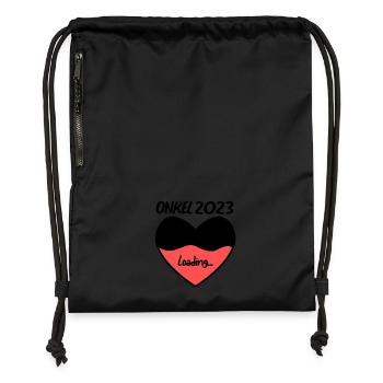 Onkel 2023 herz loading - Turnbeutel aus Recycling-Material - Schwarz - Vorne