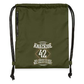 42. Geburtstag Lustig Geschenk - Turnbeutel aus Recycling-Material - military Green - Vorne