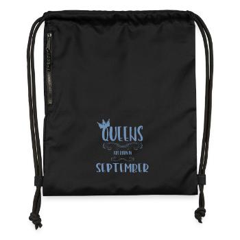 Les reines sont nées en septembre - Sac à cordon en polyester recyclé - noir - Devant