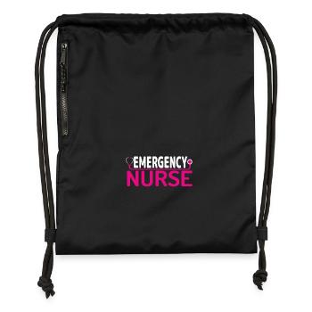 Emergency Nurse - Gymsac made from recycled material - black - Front