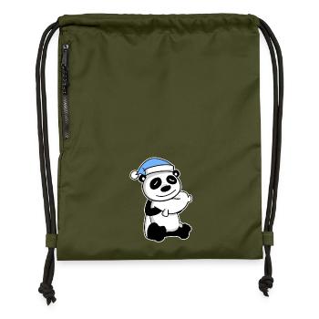 Panda Baby - Turnbeutel aus Recycling-Material - military Green - Vorne