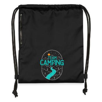 Équipe Camping Camper Campen - Sac à cordon en polyester recyclé - noir - Devant