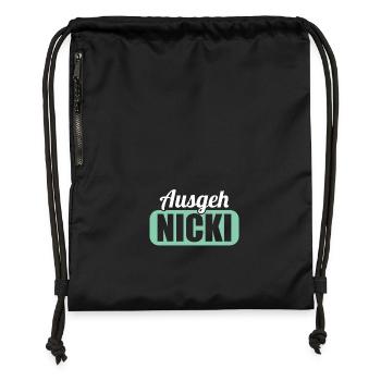 DDR Ostdeutschland Osten Ossi Ausgeh Nicki - Turnbeutel aus Recycling-Material - Schwarz - Vorne