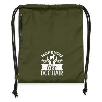 Hoffe du magst Hundehaar - Turnbeutel aus Recycling-Material - military Green - Vorne