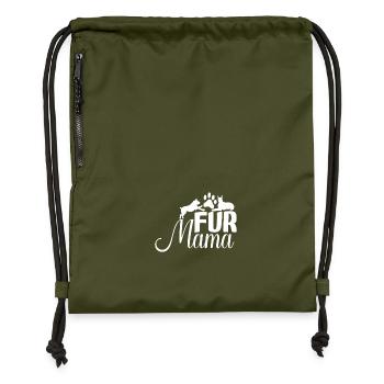 Maman de fourrure - Sac à cordon en polyester recyclé - military green - Devant