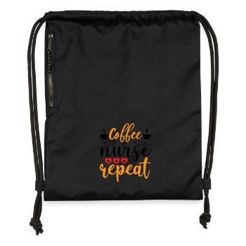 Coffee Nurse Repeat - Gymsac made from recycled material - black - Front