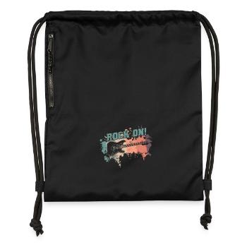 Rock on Musikstil Genre Gitarre Rockband - Turnbeutel aus Recycling-Material - Schwarz - Vorne
