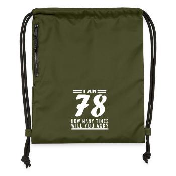 J’ai 78 ans – 78e anniversaire - Sac à cordon en polyester recyclé - military green - Devant