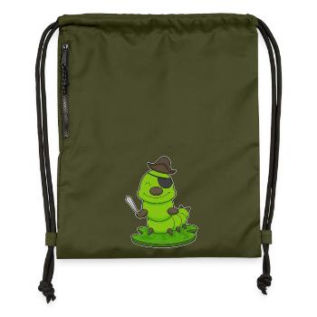 Épée de pirate chenille - Sac à cordon en polyester recyclé - military green - Devant