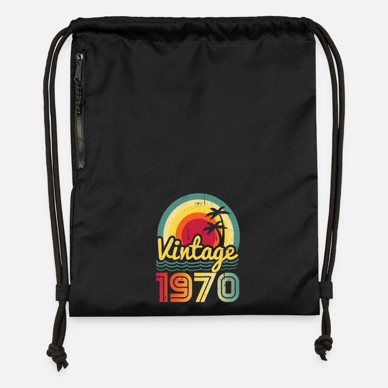 Millésime 1970 - Sac à cordon en polyester recyclé - noir