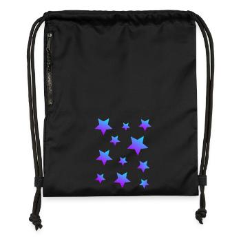Sterne Sternenpaket Blau-lila - Turnbeutel aus Recycling-Material - Schwarz - Vorne