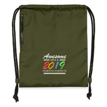 2019 - Gymsac made from recycled material - military green - Front