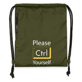 Please Ctrl yourself Gaming - Gymsac made from recycled material - military green - Front
