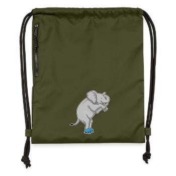 Patins à glace éléphants - Sac à cordon en polyester recyclé - military green - Devant