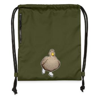 Ente Eislaufen Schlittschuhe - Turnbeutel aus Recycling-Material - military Green - Vorne