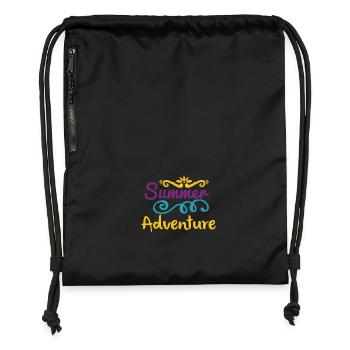Sommer Abenteuer Wandershirt - Turnbeutel aus Recycling-Material - Schwarz - Vorne
