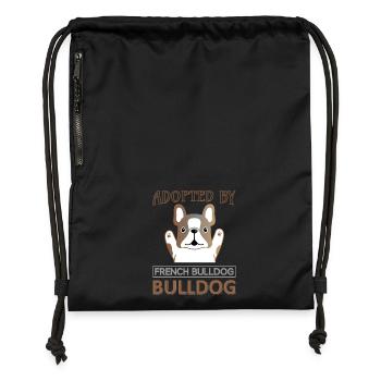 Adopts French Bulldog - Gymsac made from recycled material - black - Front