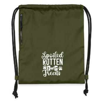 Verwöhnte verdorbene Hundeleckerlis - Turnbeutel aus Recycling-Material - military Green - Vorne