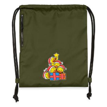 Arbre de Noël Canards canards de Noël - Sac à cordon en polyester recyclé - military green - Devant