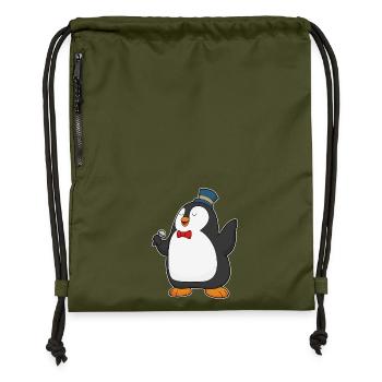 Chant du micro Penguin Singer - Sac à cordon en polyester recyclé - military green - Devant