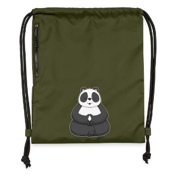 Panda Yoga Fitness Meditation - Gymsac made from recycled material - military green - Front