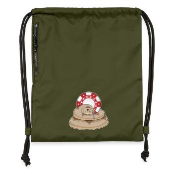 Jetons de poker Snake Poker - Sac à cordon en polyester recyclé - military green - Devant