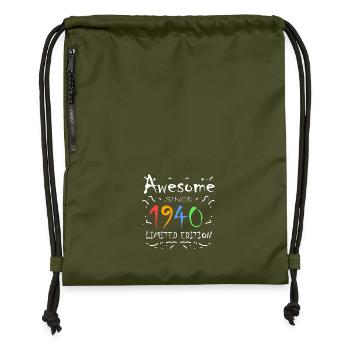 1940 - Born 1940 - Fantastic since 1940 - Gymsac made from recycled material - military green - Front