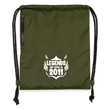 2011 - millésime 2011 - année de construction 2011 cadeau - Sac à cordon en polyester recyclé - military green - Devant