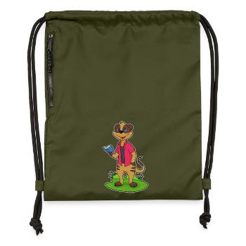 Meerkat Book - Gymsac made from recycled material - military green - Front