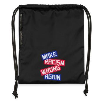 Rendre le racisme répréhensible - Sac à cordon en polyester recyclé - noir - Devant