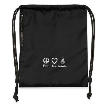Badminton Liebe - Turnbeutel aus Recycling-Material - military Green - Vorne