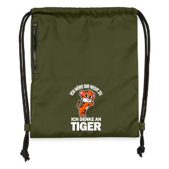 Dschungel Tier Geschenk Raubtier Lustiges Tiger - Turnbeutel aus Recycling-Material - military Green - Vorne