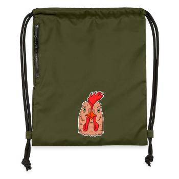 Huhn Kopf - Turnbeutel aus Recycling-Material - military Green - Vorne
