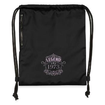 Année de naissance 1973 Dictons Vintage Ornements - Sac à cordon en polyester recyclé - noir - Devant