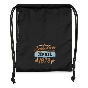 April 1973 Retro Geburtstag - Turnbeutel aus Recycling-Material - Schwarz - Vorne