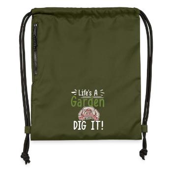 Drôle de vie Une taupe de jardin Problèmes de chimie Taupe - Sac à cordon en polyester recyclé - military green - Devant