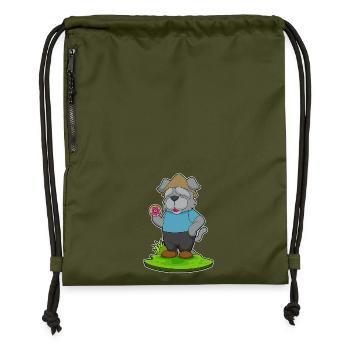 Donut pour chien - Sac à cordon en polyester recyclé - military green - Devant